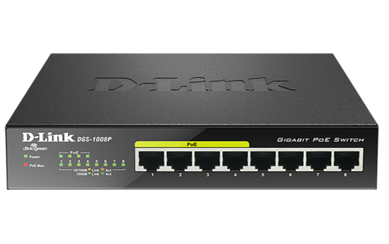 DGS-1008P 8-PORT GIGABIT ETHERNET PoE SWITCH