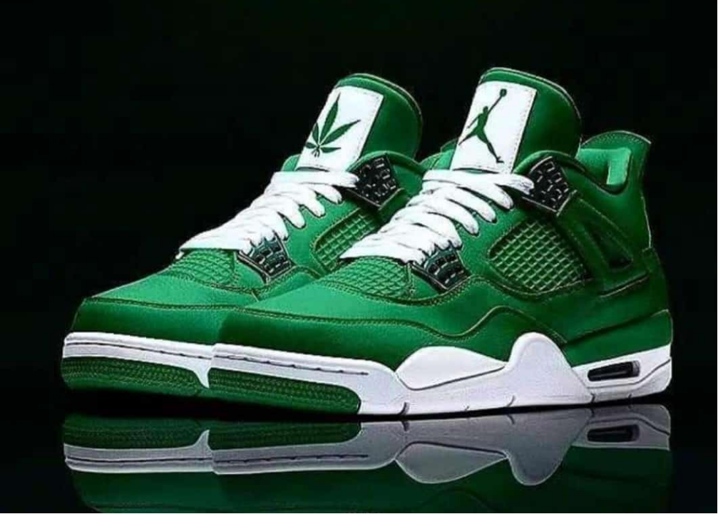 JORDAN 4 green sneakers