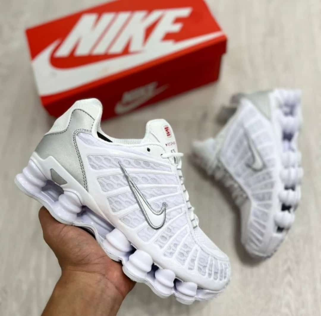 NIKE shox TL white metallic silver