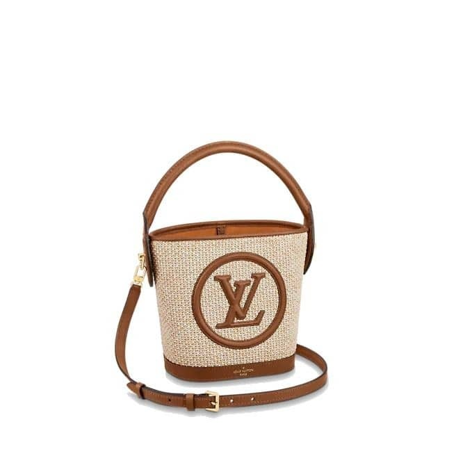 Women's Louis Vuitton Petit Bucket  Bag Raffia With Leather