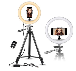 12 Selfie Ring Light with Extendable Tripod Stand &amp; Flexible Phone Holder for Live Stream